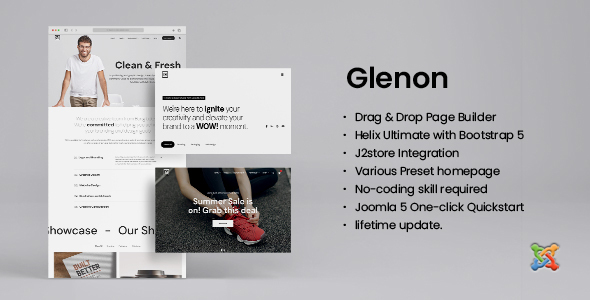 Glenon - Creative J2Commerce Joomla Templates Nulled Nulled - Free Download