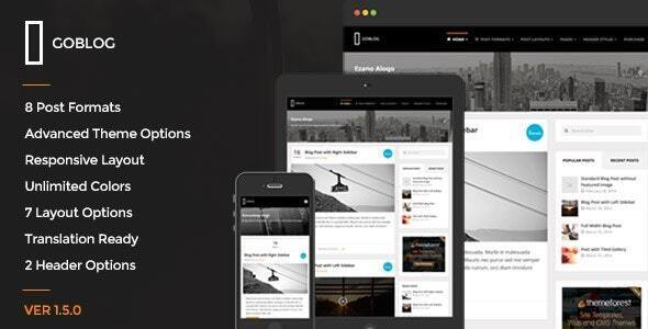 GoBlog - Responsive WordPress Blog Theme Nulled Nulled - Free Download