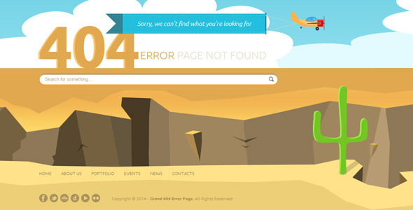 Grand 404 Animated Error Page Template Nulled Nulled - Free Download
