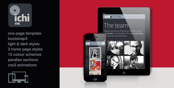 Ichi - One Page Parallax Retina HTML5 Template Nulled Nulled - Free Download