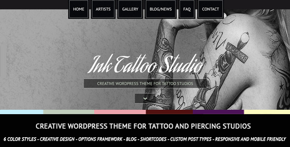 Ink Tattoo Studio - Creative WordPress Theme Nulled Nulled - Free Download