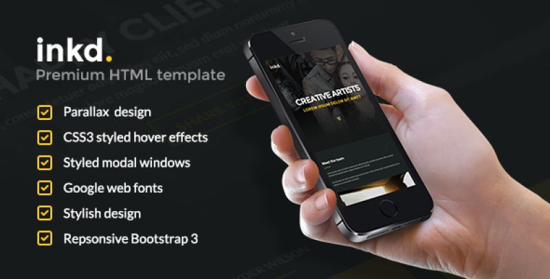 Inkd. Tattoo Studio One-Page HTML Nulled - Download Free Nulled