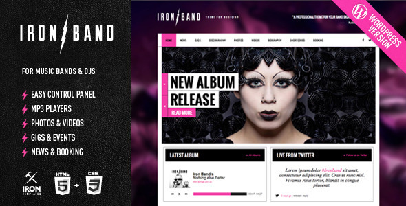 IronBand - Music Band & DJ WordPress Theme Nulled Nulled - Free Download