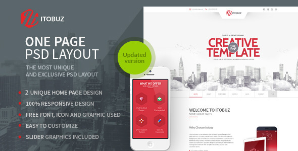Itobuz One Page PSD Template Nulled - Download Free Nulled