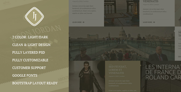 JJ -  One Page Multi Purpose Portfolio PSD Theme Nulled Nulled - Free Download