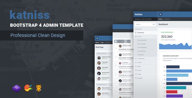 Katniss Responsive Bootstrap 4 Admin Template Nulled Nulled - Free Download