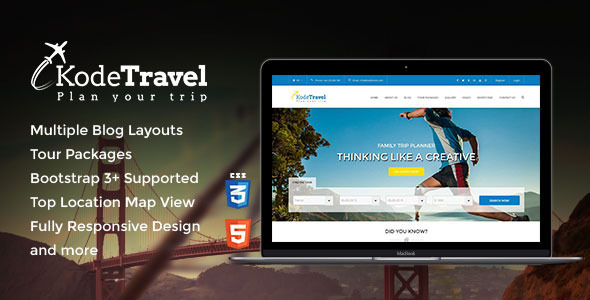 KodeTravel & Tourism HTML5 Template Nulled Nulled Free Download