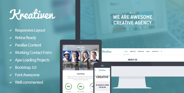 Kreativen - Multipurpose Single Page Template Nulled Nulled - Free Download