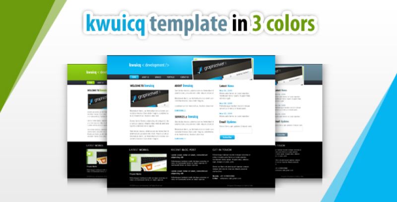 kwuicq html corporate template - 3 colors Nulled Nulled - Free Download