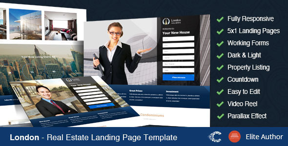 London - Real Estate Landing Page Nulled Nulled Free Download