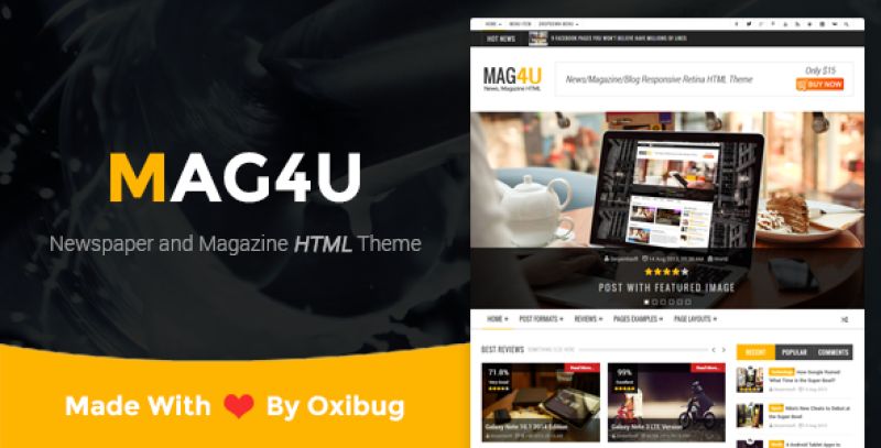 Mag4u - Responsive Retina HTML News, Magazine, Blog Nulled Nulled - Free Download