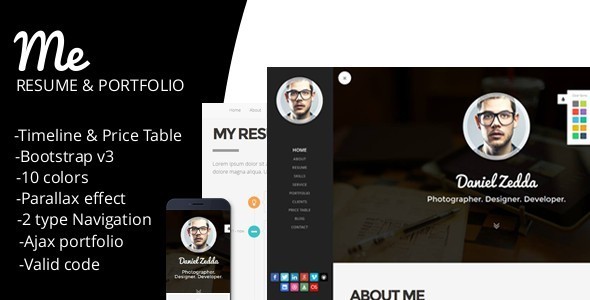 ME-Responsive Personal Resume & Portfolio Template Nulled Nulled - Free Download