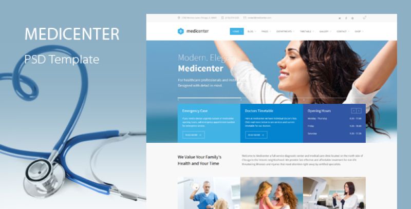 MediCenter - Health Medical PSD Template Nulled Nulled - Free Download