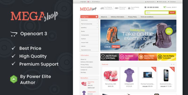 Mega Shop - Responsive OpenCart Theme Nulled Nulled - Free Download