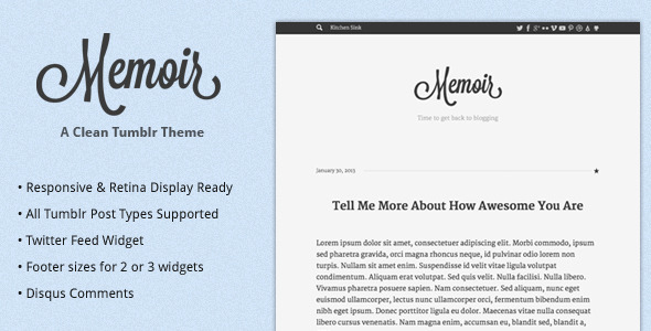 Memoir Tumblr Theme Nulled Nulled - Free Download