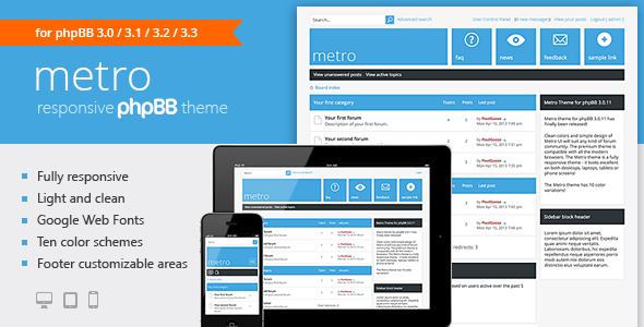 Metro — A Responsive Theme for phpBB3 Nulled Nulled - Free Download