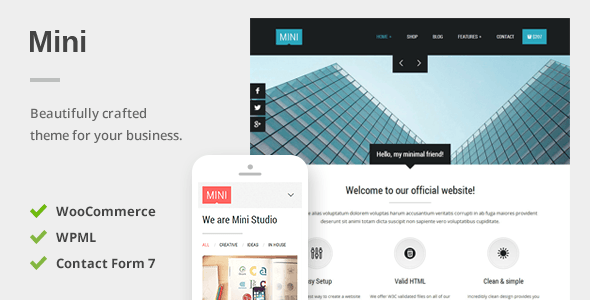 Mini - A Unique Responsive WordPress Theme Nulled Nulled - Free Download