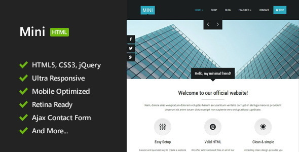 Mini - Unique HTML5 Template Nulled Nulled - Free Download