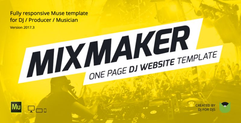 MixMaker - DJ / Producer / Music Band Website Responsive Muse Template Nulled Nulled - Free Download