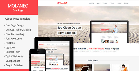 Molaneo - One Page Parallax Muse Template Nulled Nulled - Free Download