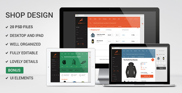 Multipurpose Flat Shop design - PSD Template Nulled Nulled - Free Download
