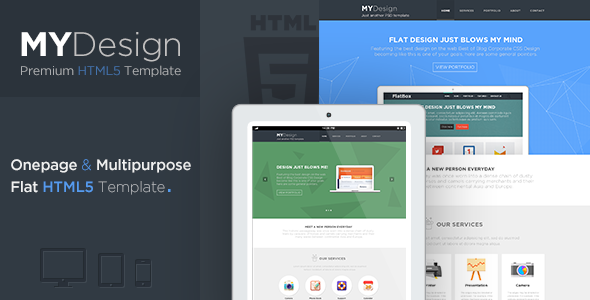 MYDesign - Onepage Multipurpose Flat HTML Template Nulled Nulled - Free Download