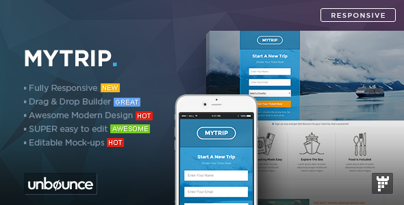 MyTrip - Travel Agency Unbounce Template Nulled Nulled Free Download