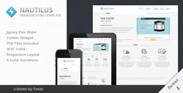 Nautilus One Page Responsive Business Template Nulled