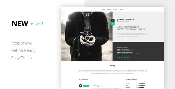 NEW Html Vcard Template Nulled Nulled - Free Download