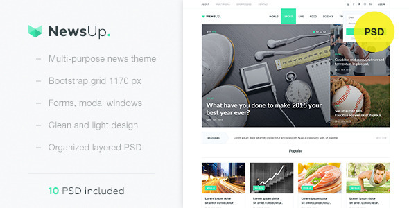 NewsUp — Multi-purpose News PSD Template Nulled