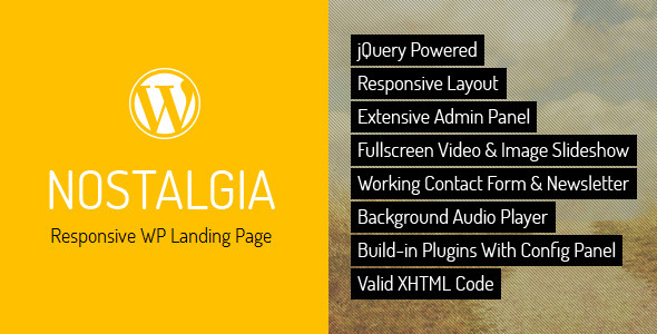 Nostalgia - WordPress Landing Page Nulled Nulled - Free Download