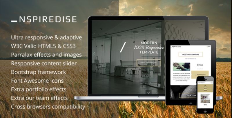 _NSPIREDISE - Onepage Parallax Responsive Template Nulled Nulled - Free Download