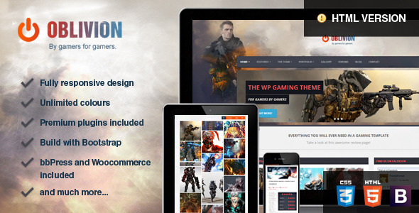  Oblivion - The Multi-Purpose Gaming Template Nulled - Download Free Nulled