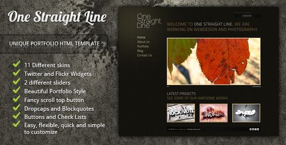 One Straight Line - unique portfolio template Nulled Nulled - Free Download