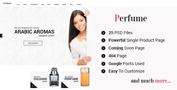 Perfume - eCommerce Shop PSD Template Nulled - Free Download