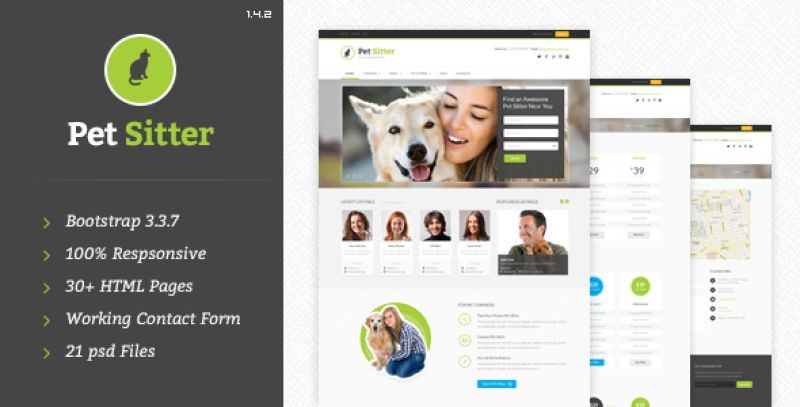 Pet Sitter - Job Board HTML Template Nulled - Download Free Nulled