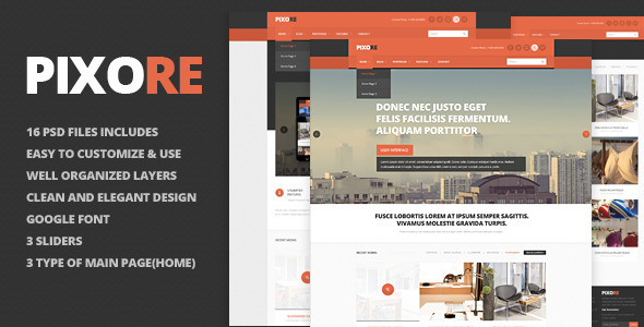 Pixore - clean and modern PSD template Nulled Nulled - Free Download
