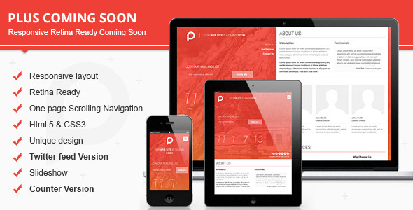 Plus Responsive Retina Ready Coming Soon  Nulled Nulled - Free Download