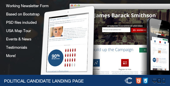 Political Candidate - Responsive Landing Page Nulled Nulled - Free Download