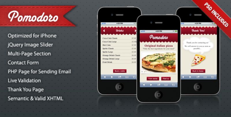 Pomodoro iPhone Landing Page Nulled Nulled - Free Download