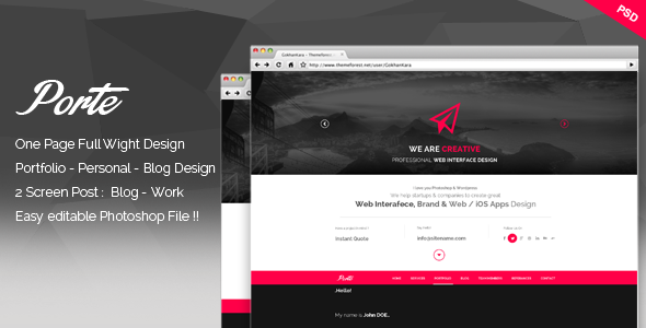 Porte - Personal Resume PSD Theme Nulled - Download Free Nulled