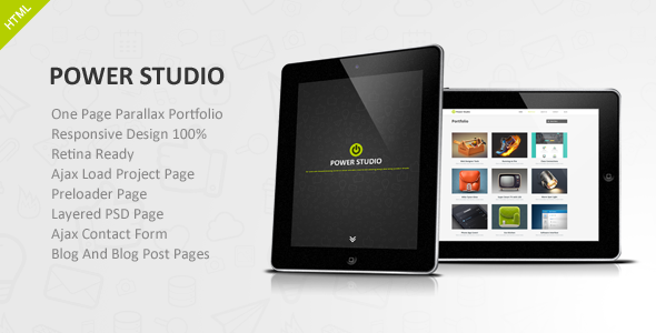 Power Studio - One Page Parallax HTML Portfolio Nulled Nulled - Free Download