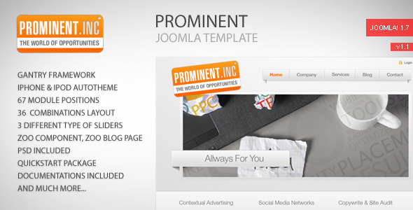 Prominent - Joomla Template Nulled Nulled - Free Download