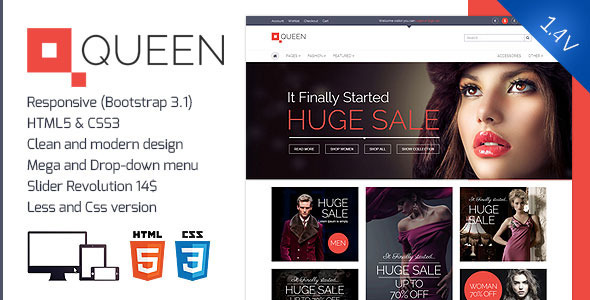 Queen - Responsive E-Commerce Template v 1.4 Nulled Nulled - Free Download