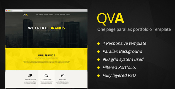  QVA - One Page Multi-purpose HTML Template Nulled - Download Free Nulled