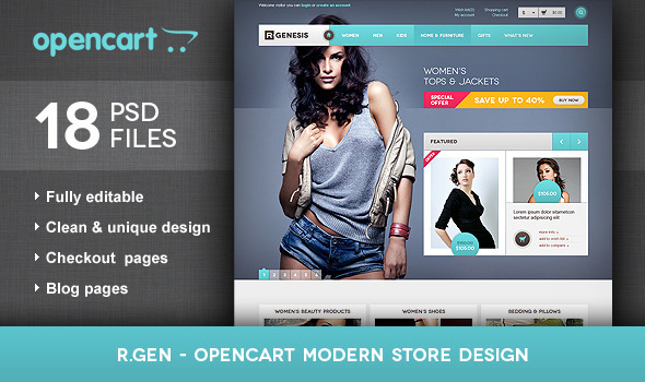 R.Gen - OpenCart Modern Store Design PSD Nulled Nulled - Free Download