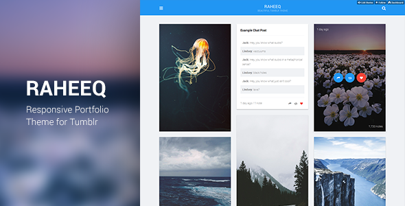 Raheeq - Material Design Tumblr Theme Nulled Nulled - Free Download
