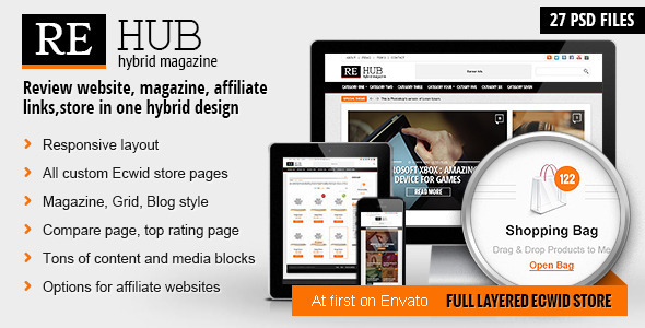 REHub - Hybrid Magazine, Shop, Review PSD Template Nulled Nulled - Free Download