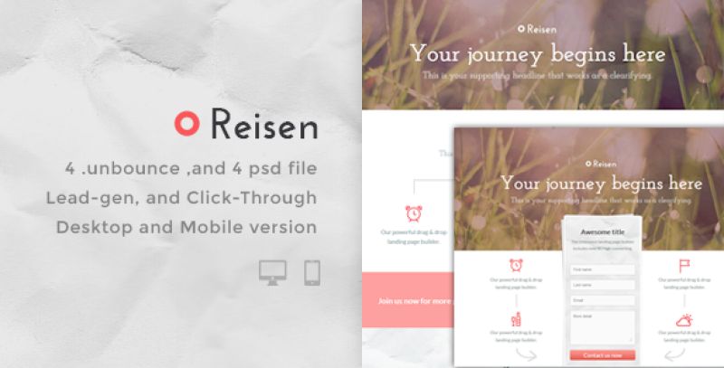 Reisen - Bundle Unbounce pages Nulled Nulled - Free Download