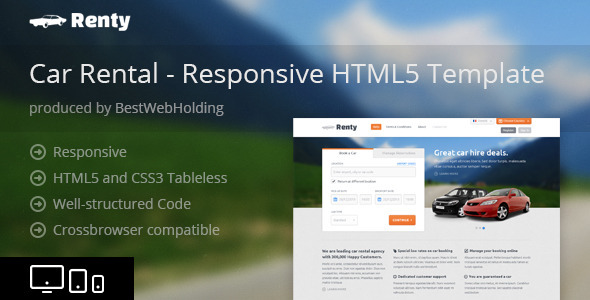 Renty - Car Rental & Booking HTML5 Template Nulled Nulled - Free Download